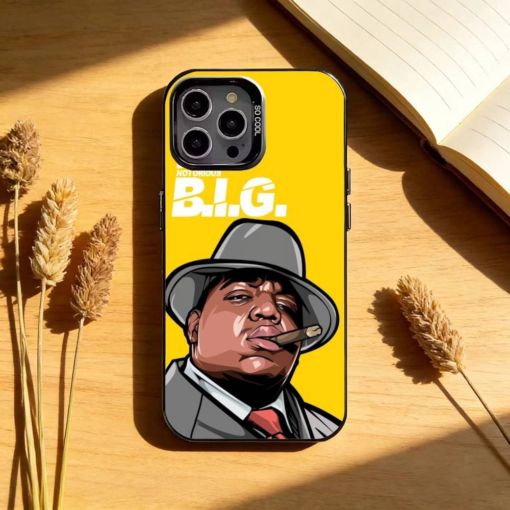 B-Biggie Smalls B-BIG Art Phone Case For iPhone17,16,15,14,13,12,11 Plus,Pro Max Black Candy silver phone case