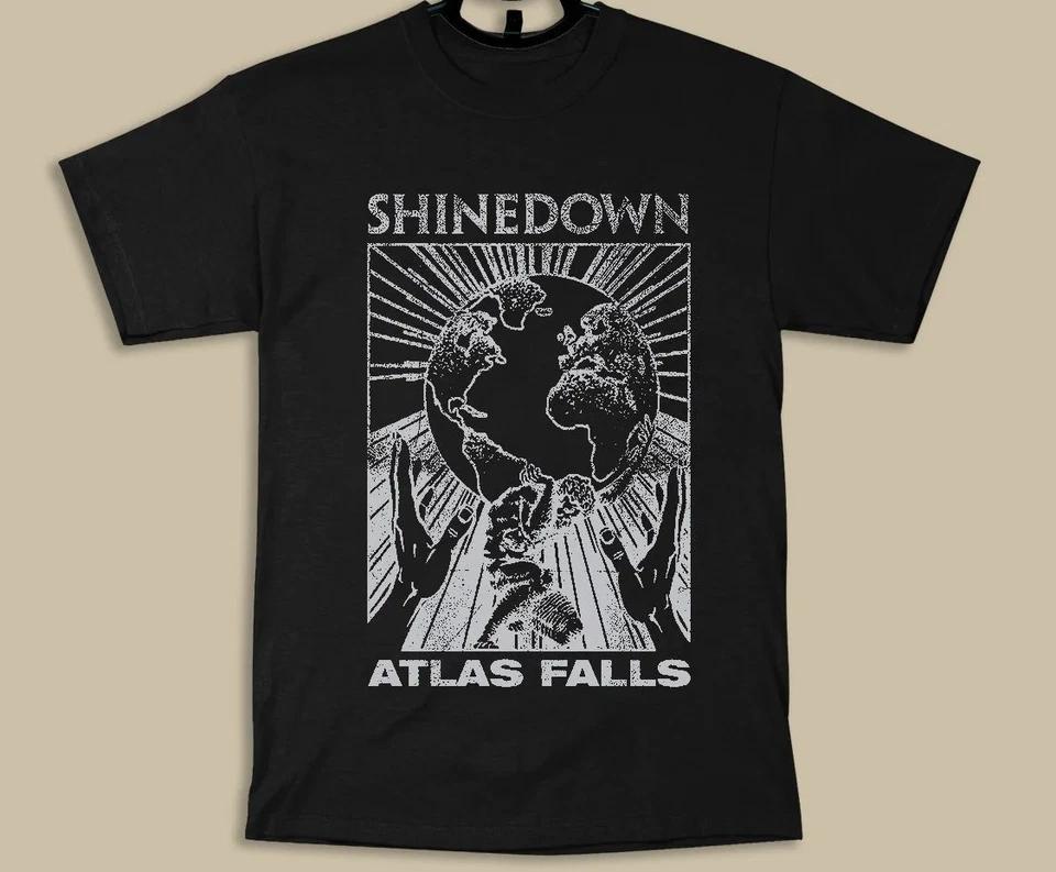 Shinedown Atlas Falls Rock Band Graphic Black T-Shirt - T143