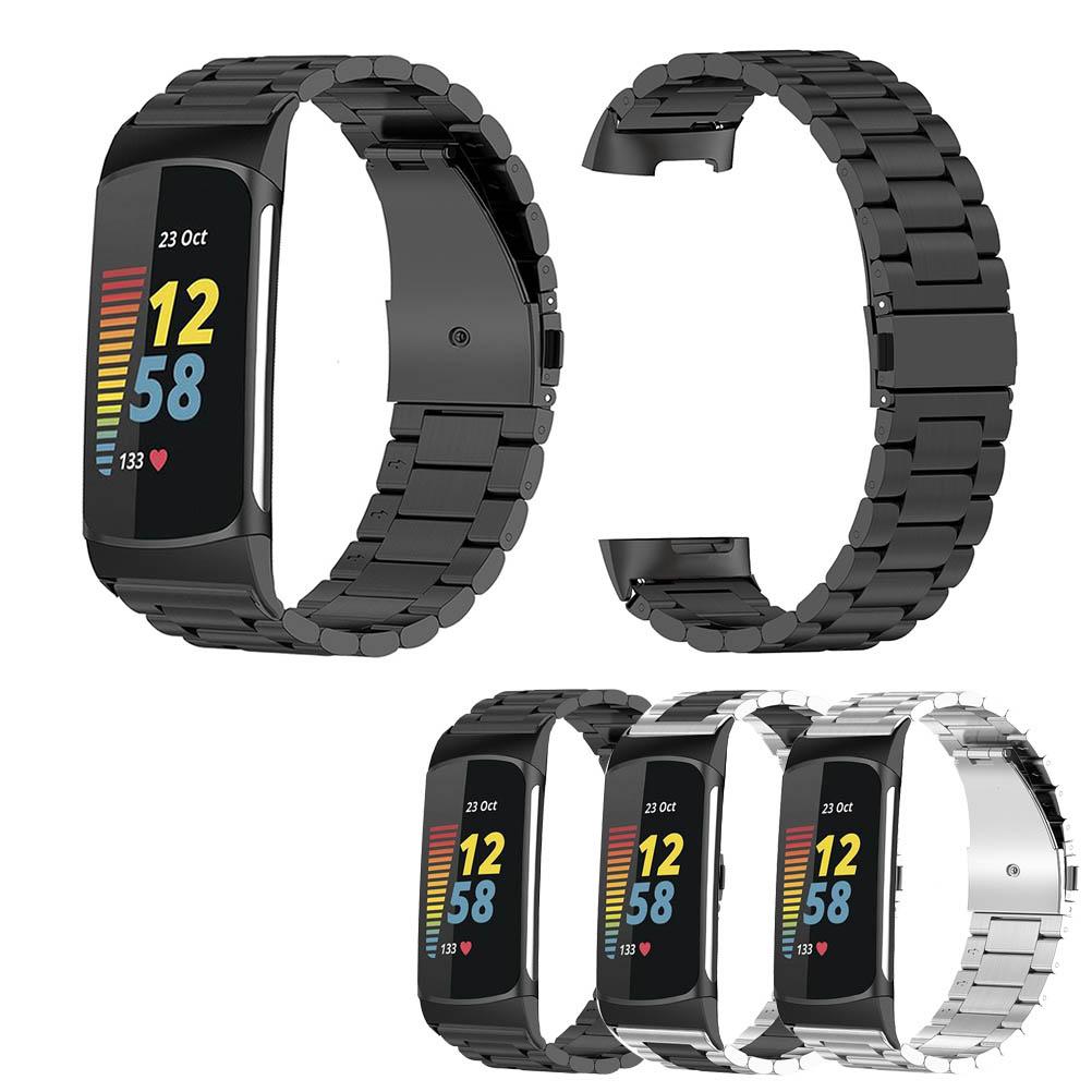 Ремешок для часов из нержавеющей стали, совместимый с Fitbit Charge 5, классический, с быстросъемными креплениями, ремешок для часов с инструментом, для мужчин