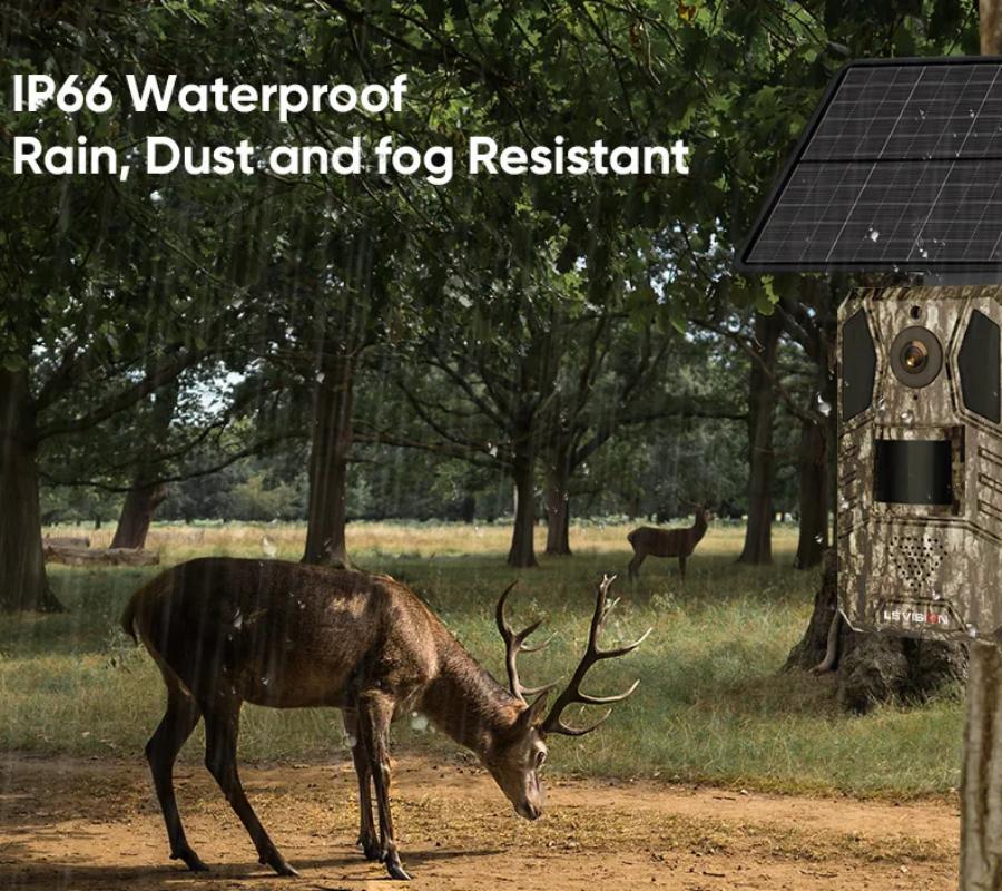 LS VISION Солнечная камера для охоты и слежения 14 Мп 4G SIM-карта IP66 водонепроницаемый 2-сторонняя связь 20 м PIR детектор движения камера для наблюдения за дикой природой ИК ночное видение