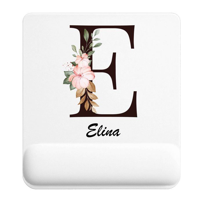 Tapis de souris - PLANETEE - Elina Lettre Fleur - Multicolore - 22x18 cm - Surface lisse antidérapante