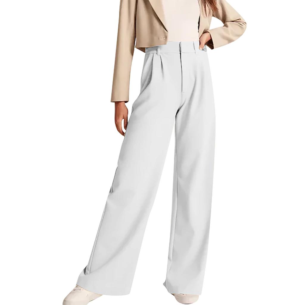 Женские повседневные свободные брюки с карманами, свободные плиссированные широкие брюки