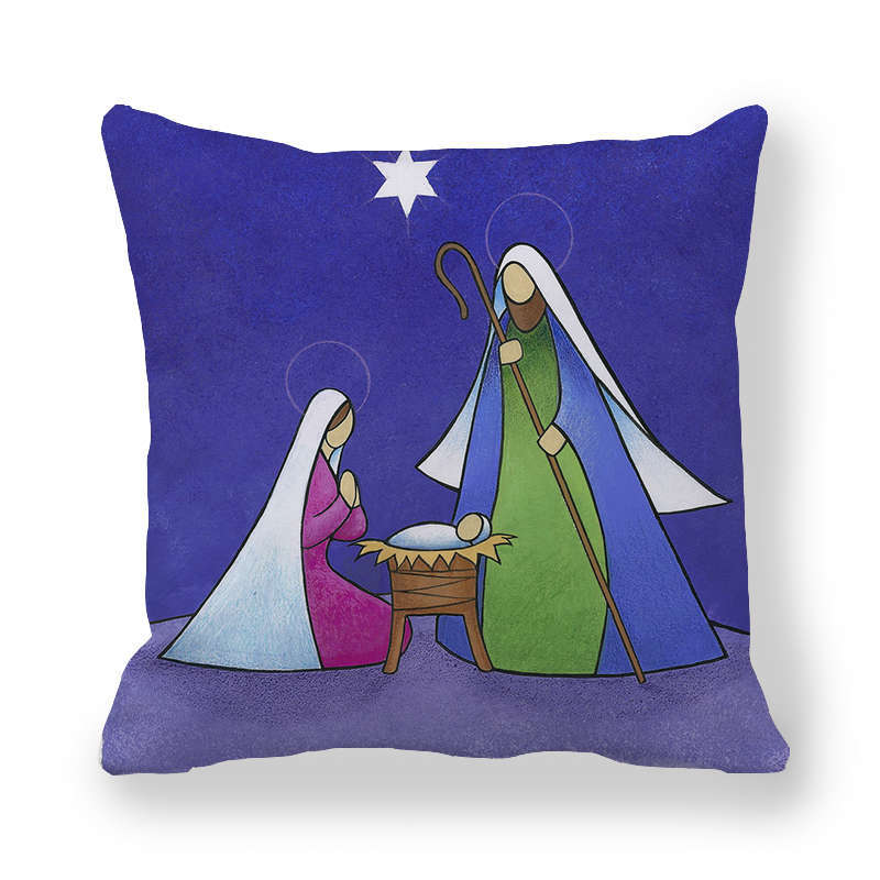 Nordic Cartoon Character Series Digital Printing Short Plush Pillow Covers For Car Sofa Office Cushion Cover Home Goods