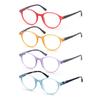 Round Reading Glasses For Women Spring Hinge Lightweight Presbyopic Readers Classic Frame Multicolor (Red/Blue/Purple/Orange)