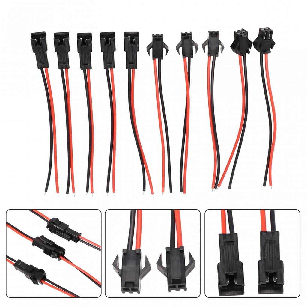 Long Lasting Durability 10PCS SM 2Pins 2P Female Male Connector Cables