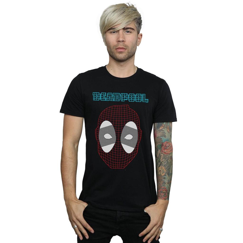 Marvel Mens Deadpool Mesh Head T-Shirt