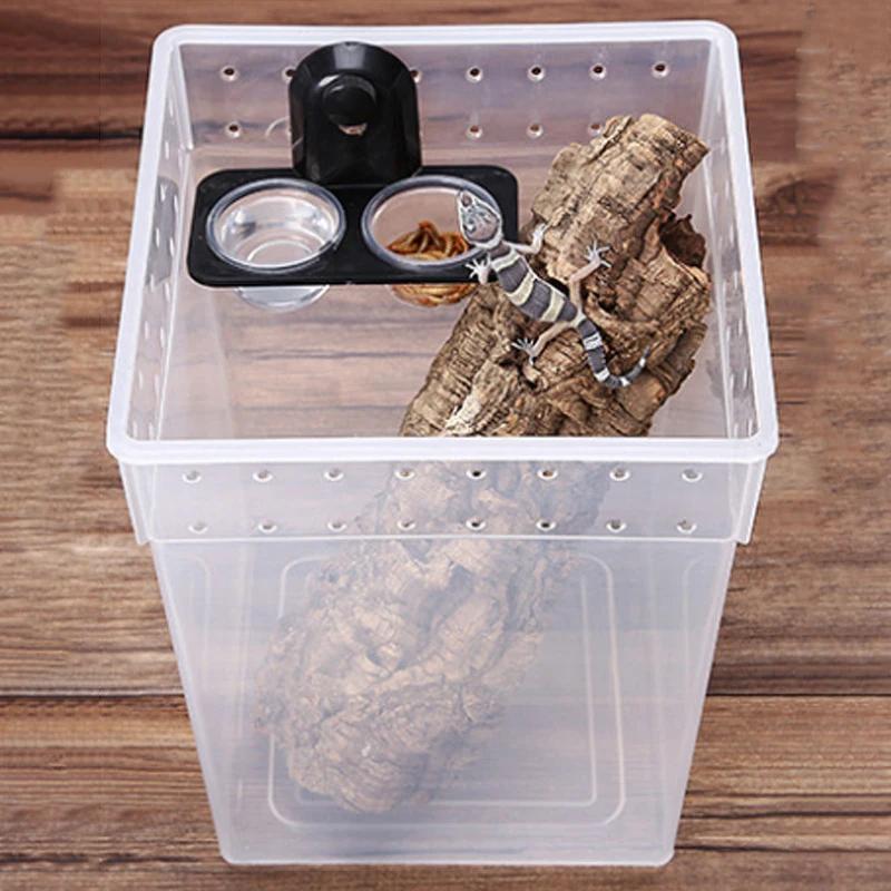 Reptile Terrarium Breeding Bowl Ideal Spider Ant Nest Geckos And Snakes Feeders Water & Food Feeding Box