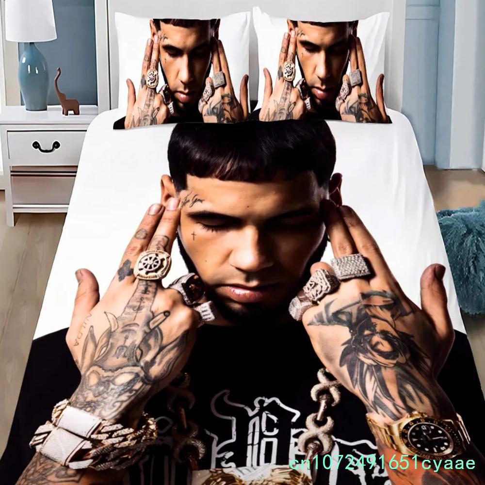 Постельное белье с принтом Anuel AA Real Hasta La Muerte: пододеяльник, наволочка, комплект для спальни мальчика, девочки, детская, односпальная, двуспальная, большого размера