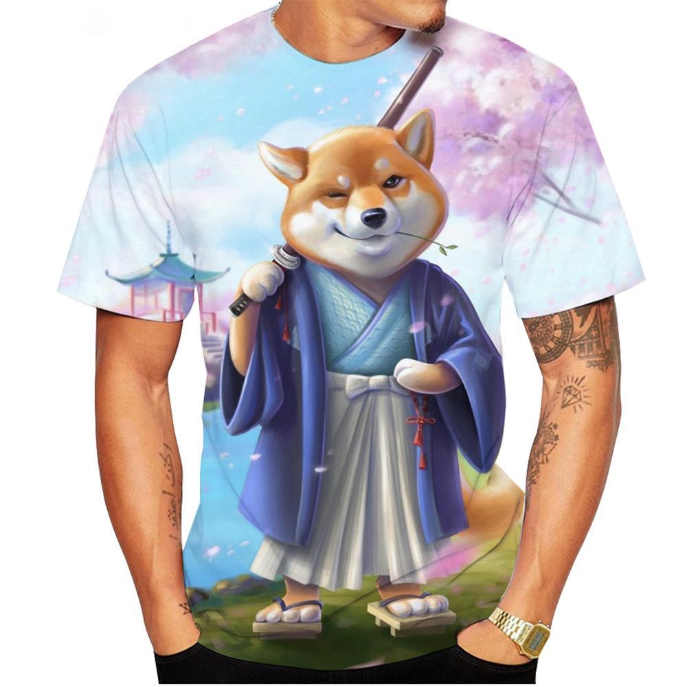 New Fashion Summer Hot Sale 3D Shiba Inu Men's/women's T Shirt 3D Print Unisex Kids Tops Clothing Plus Size 100-6XL Oversize