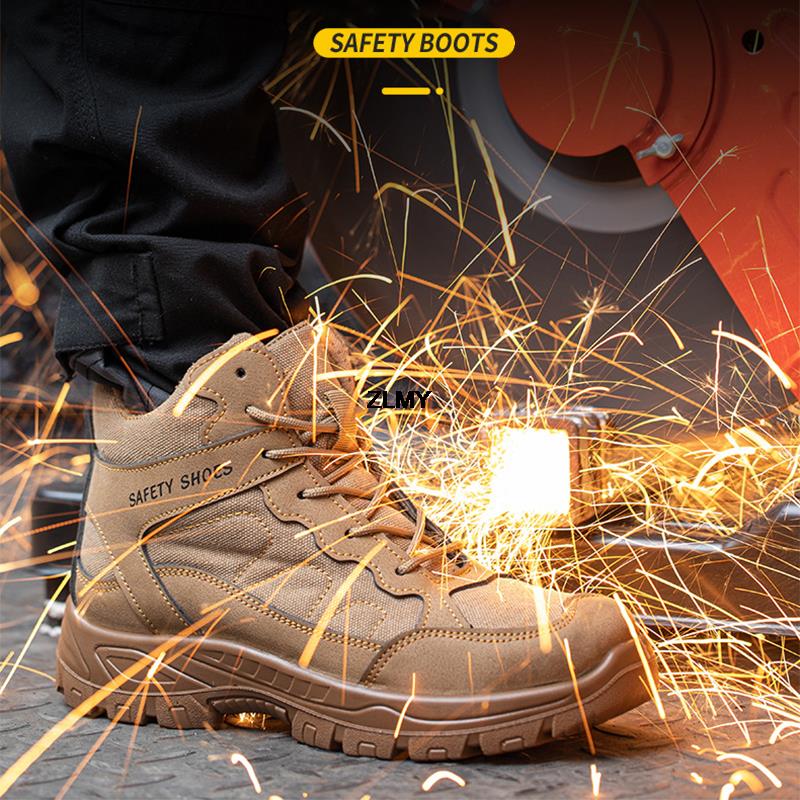 Неразрушимые мужские рабочие защитные ботинки, высокие рабочие ботинки с защитой от ударов и проколов, промышленные зимние ботинки, мужская защитная обувь
