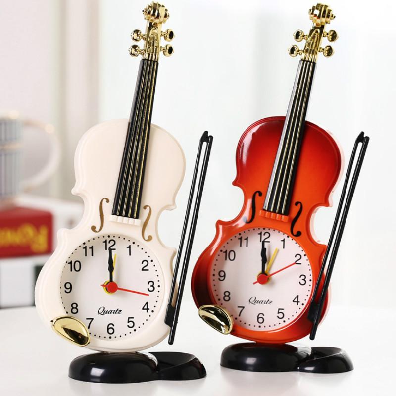 Creative Desk Clock Violin and Alarm Clock KTY