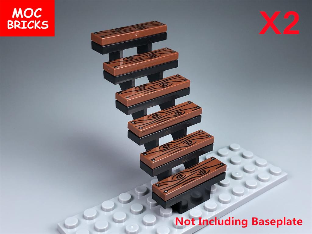 Нетоксичные кубики Moc Лестница 7x4x6 Деревянный домик Строительные блоки 2431 30134 Городская архитектура Собираемые части Детские игрушки