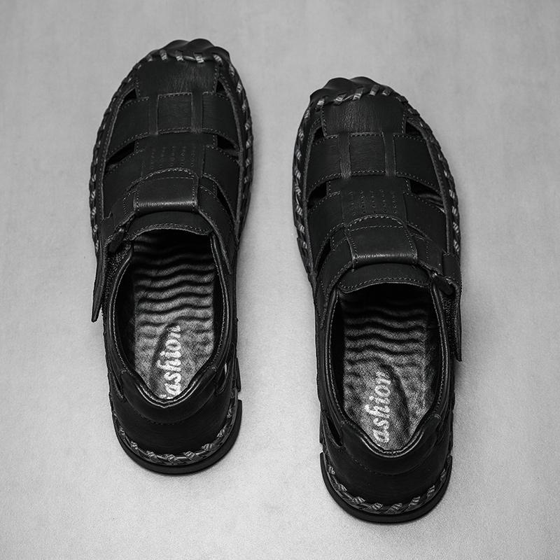 39-48 летние мужские закрытые носки большого размера из натуральной кожи повседневные сандалии для походов на открытом воздухе