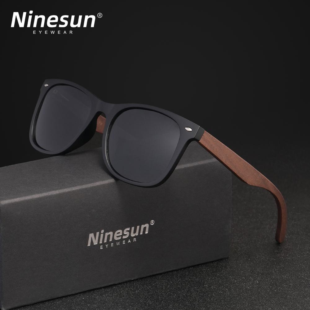 NINSUN Walnut Wood Sunglasses Men Wooden Sunglasses Women Brand Designer Mirror Original Wood Sun Glasses Retro De Sol Masculino