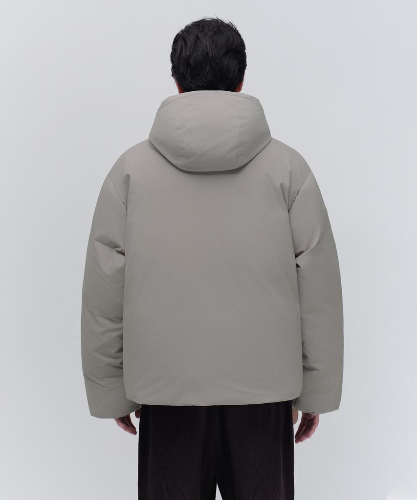 Musinsa Standard Minimal Hooded Down Short Padded Jacket [Grayish Beige]