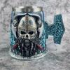 Medieval Viking Pirate Beer Mug Skull Mug Creative Large Capacity Mug Embossed Stainless Steel Coffee Mug Whiskey Cup Bar Party Halloween Gift