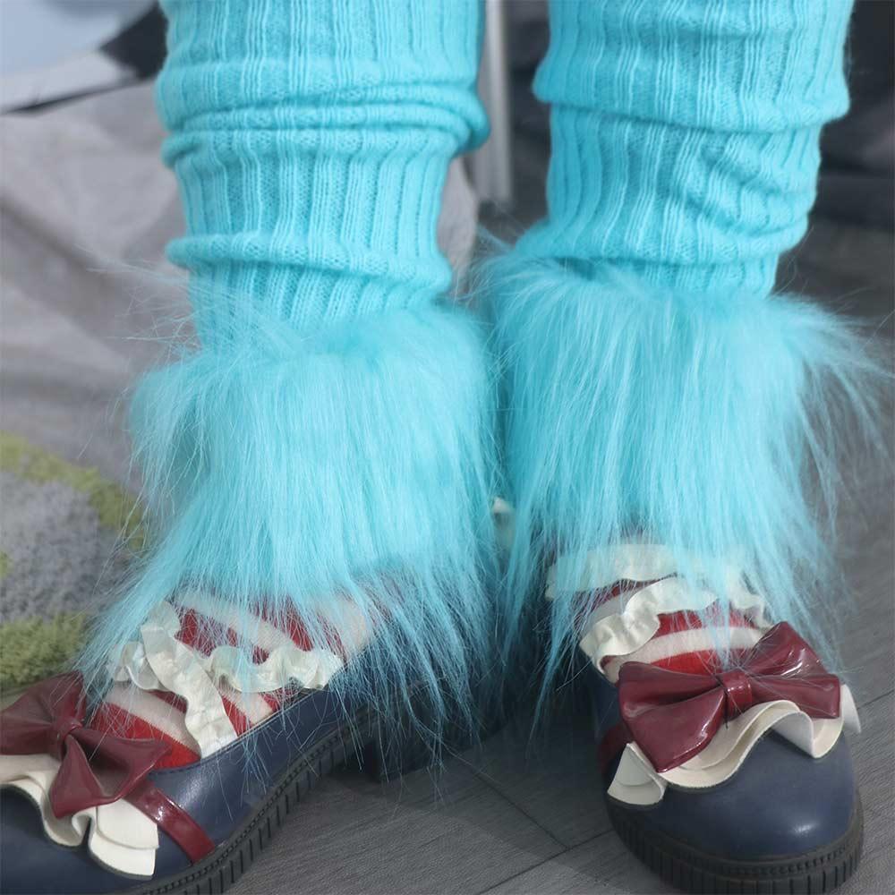 Лолита Плюшевые гетры Пэчворк Накладка на ноги Y2K Эластичные чулки Женщины Женский