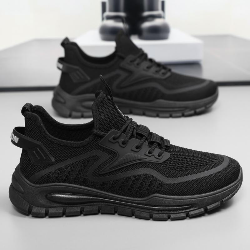 Новые мужские туфли универсальные сетчатые спортивные повседневные сетчатые туфли мужские рабочие нескользящие черные защитные туфли для защиты труда модные туфли