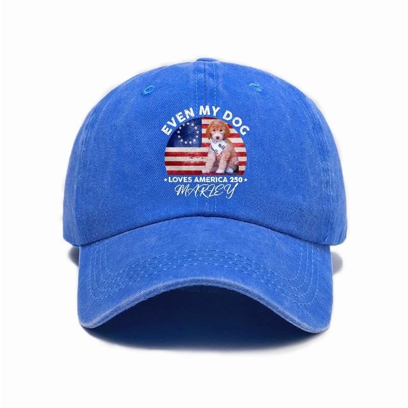 Versatile old American Independence Anniversary print washed retro sunshade universal soft top baseball cap