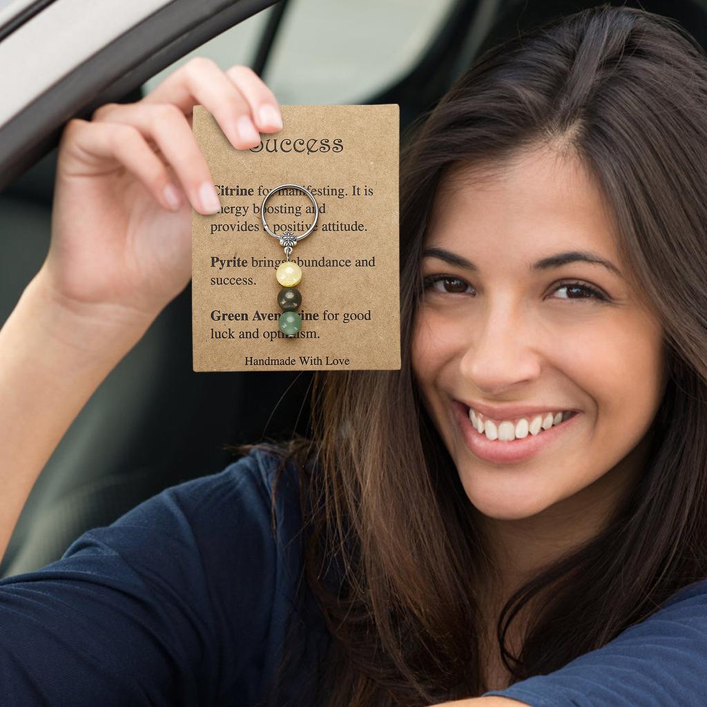 Популярный брелок с каменными бусинами, сувенирный подарочный брелок