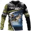 3D Fishing Printed Men's Hoodie Loose Designer Sweatshirt Spring Autumn Oversized Clothes