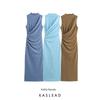 Kaslead New Arrival Women's Clothing Fashion Style Ruched Decoration Silm Midi Skirt Dress 4772305