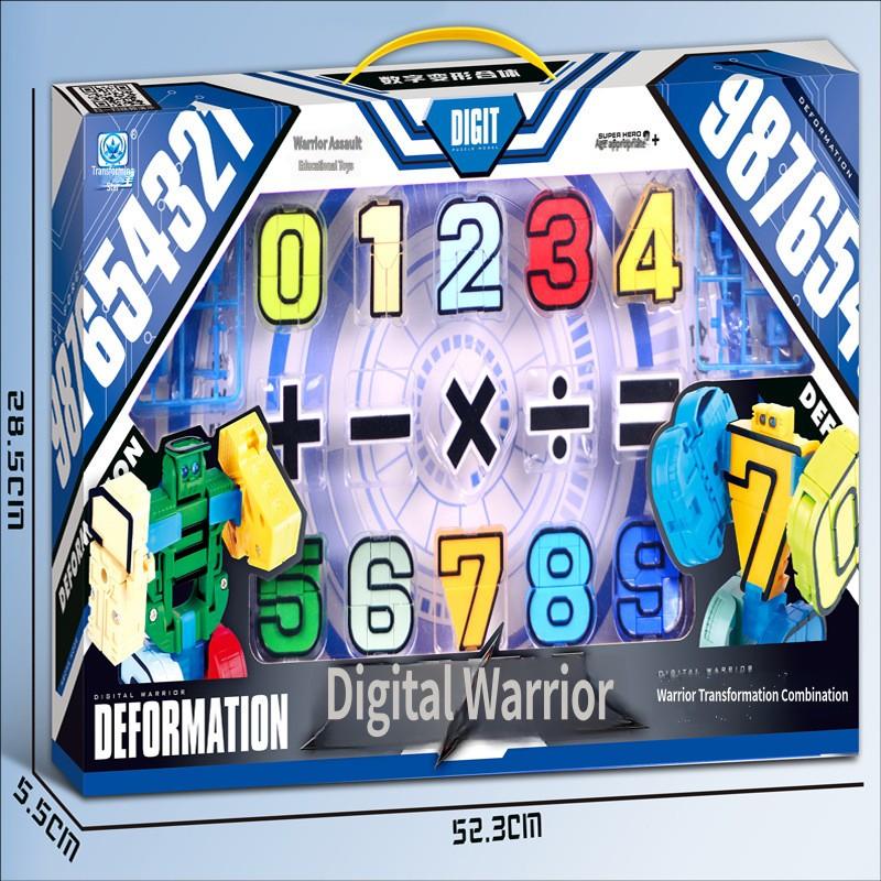 Upgraded Digital Transfiguration Warrior Toy Assembled Combination Robot Children Car Boys Girls Toy
