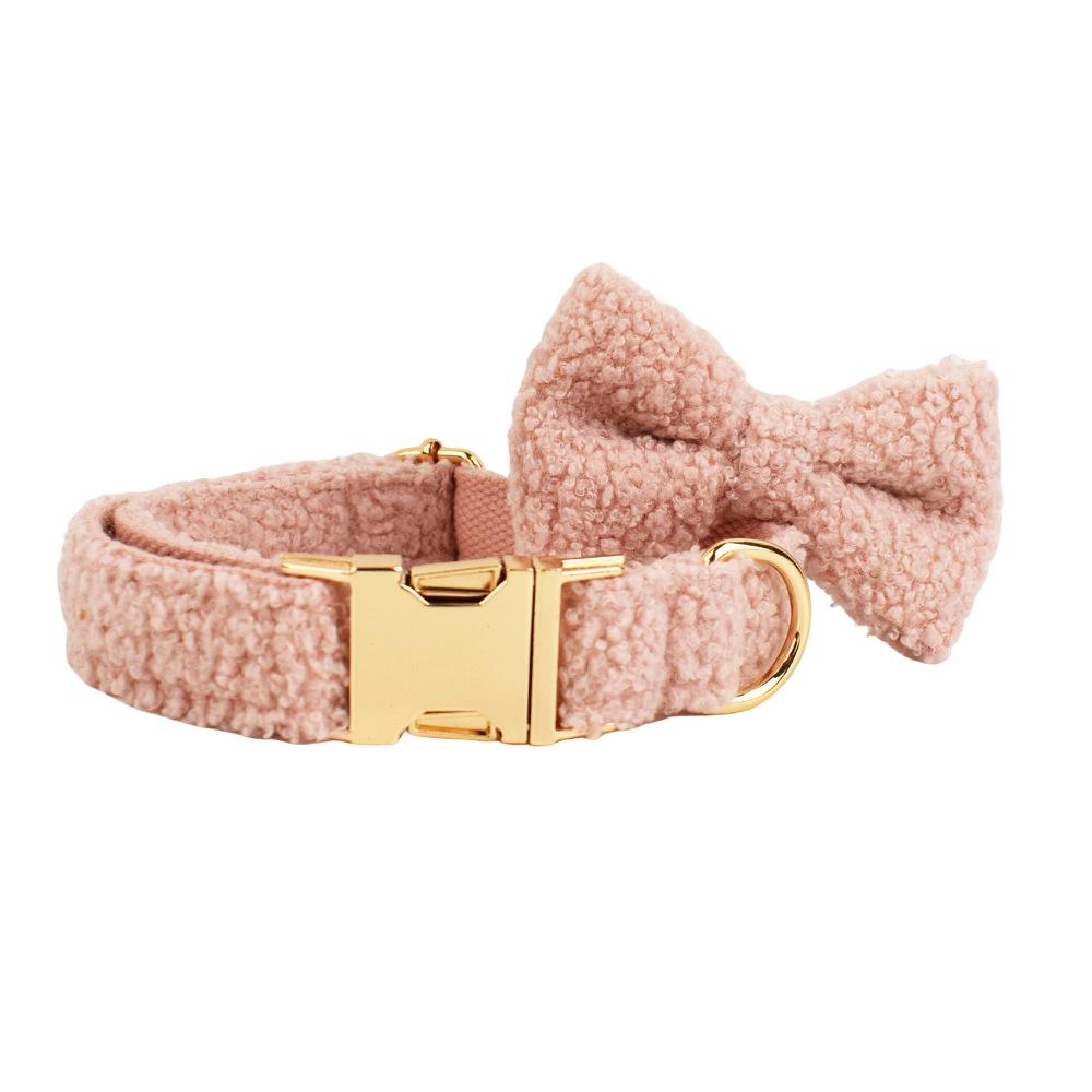 Розовый плюшевый мишка ошейник и поводок набор