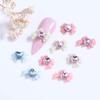10Pcs 3D Resin Bowknot Nail Charms Diamond Pink Ribbon Bow Rhinestone Jewelry Parts Manicure Decor Diiy Salon Accessory Gift