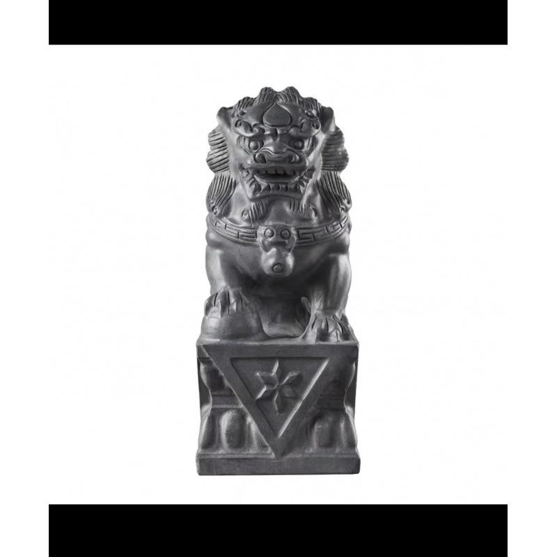 Bluestone Lion Pair: Hand-Carved Stone Ornaments for Home, Doorway, Courtyard, or Tombstone.
