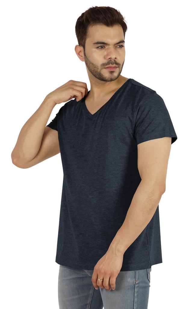 Inkmeso Футболка с V-образным вырезом, мужские базовые рубашки, повседневная хлопковая футболка с коротким рукавом