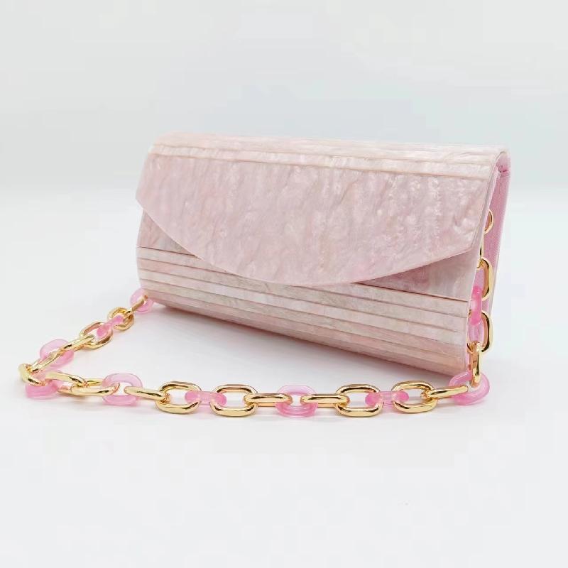 Acrylic Handbag Patchwork Pink Party Striped Bag Crossbody Clutch Wedding Evening Sac a Mains Femme Wallet for Women Luxury Bags