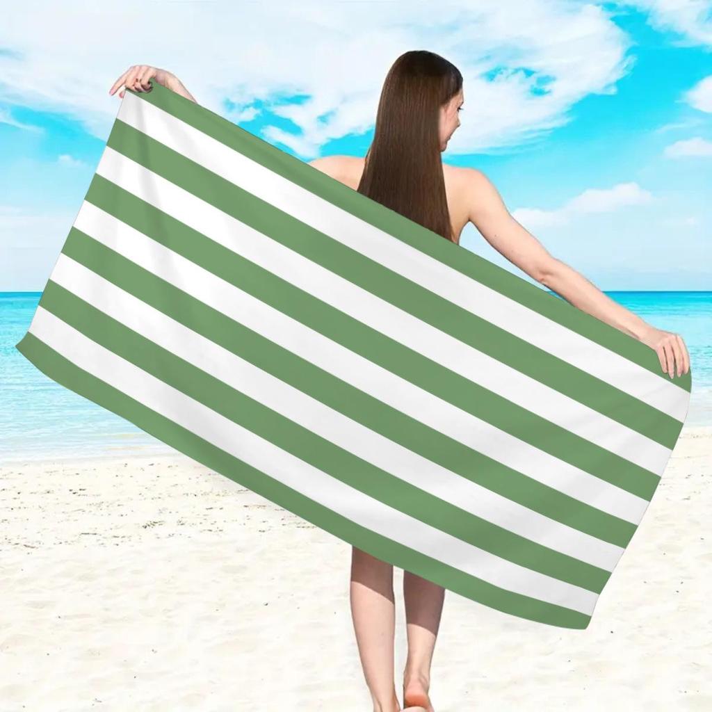 Ultra-Absorbent Striped Beach & Bath Towel - Thick, Soft, Microfiber