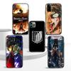 Мягкий черный чехол W-30 Anime Attack on Titan для iPhone 11 12 13 14 15 6 7 8 X XS Pro Max XR Samsung S21 S22 S23 S24 FE Ultra S8 Plus
