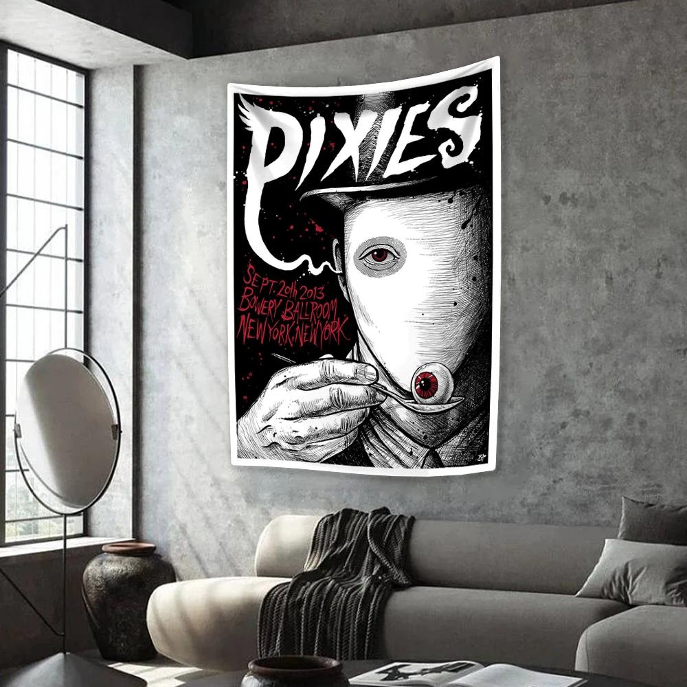 Гобелен Альтернативной Рок-Группы Pixies Украшение для Дома Большой Тканевый Настенный Декор Фон для Вечеринки в Общежитии Декор для Концерта