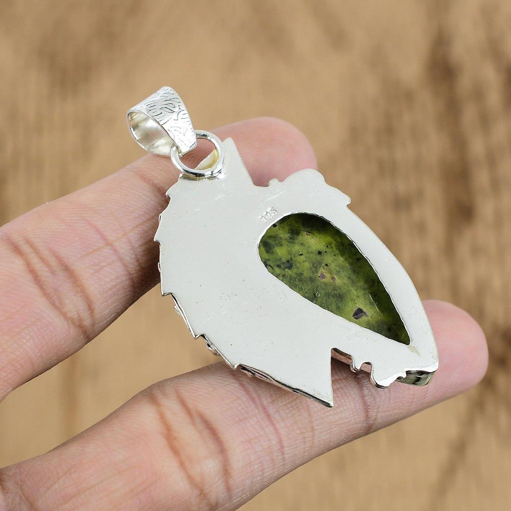 Natural Stichtite Gemstone Pendant 925 Sterling Silver Indian Jewelry For Girls