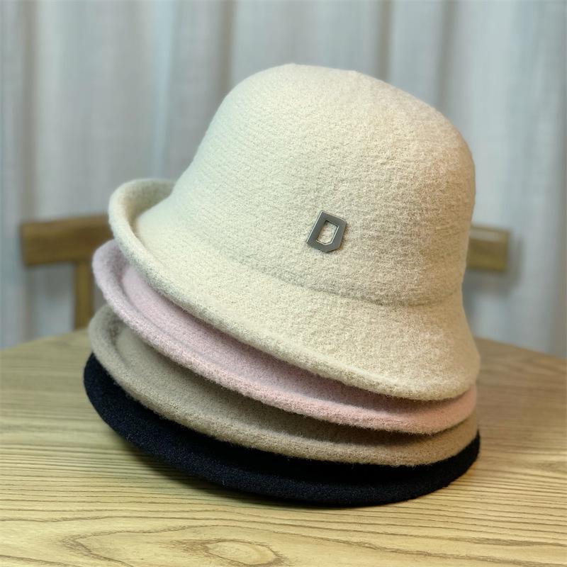 Elegant Top Hat Women's Foldable Basin Hat Bucket Hat Japanese Retro Bucket Hat Autumn and Winter Warm Hat
