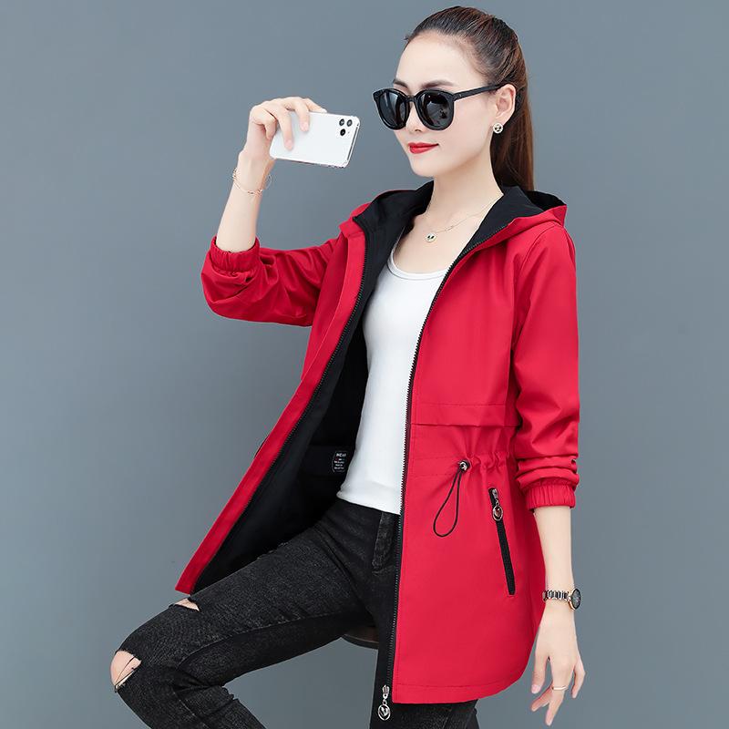 Women‘s Windbreaker Jacket Ladies Hooded Coat