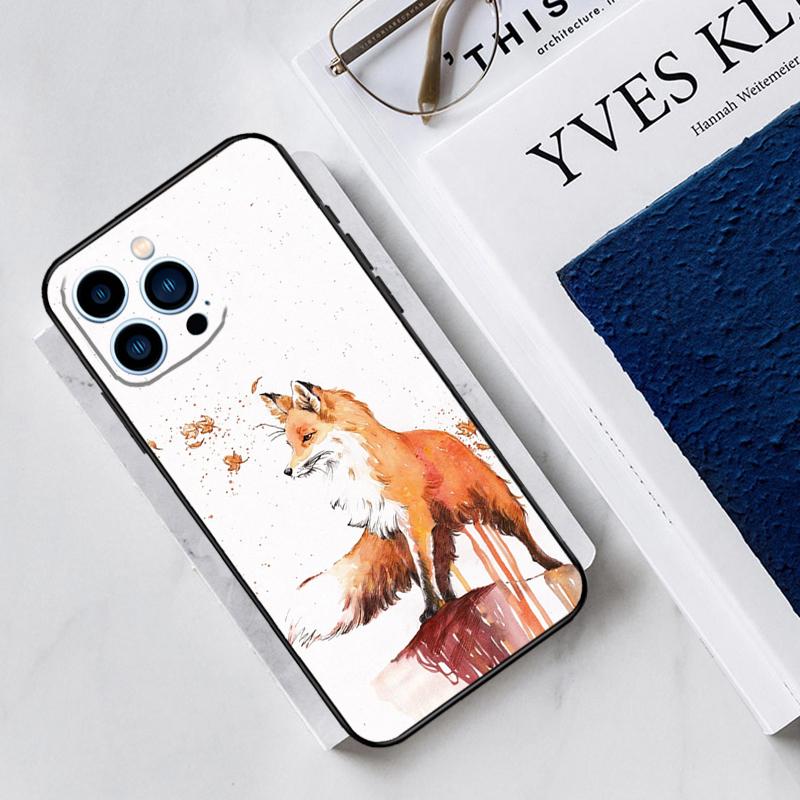 Акварельная живопись Чехол с лисой для iPhone 17 Air 15 14 11 16 Pro Max 12 13 Mini 15 16 Plus 16e Funda Силиконовый чехол