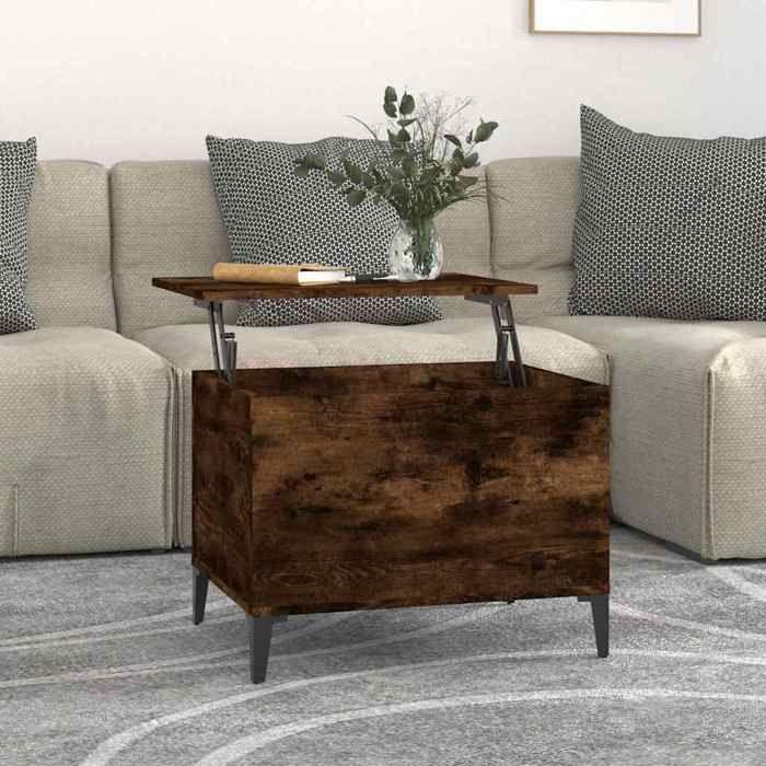 Maison Exclusive - Table basse Chêne fumé 60x44,5x45 cm Bois d'ingénierie