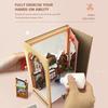 DIY Book Nook 3D Wooden Puzzle Miniature Doll House Kit With Warm Light Creative Bookshelf DIY Booknook Toy Xmas Gift Home Decor