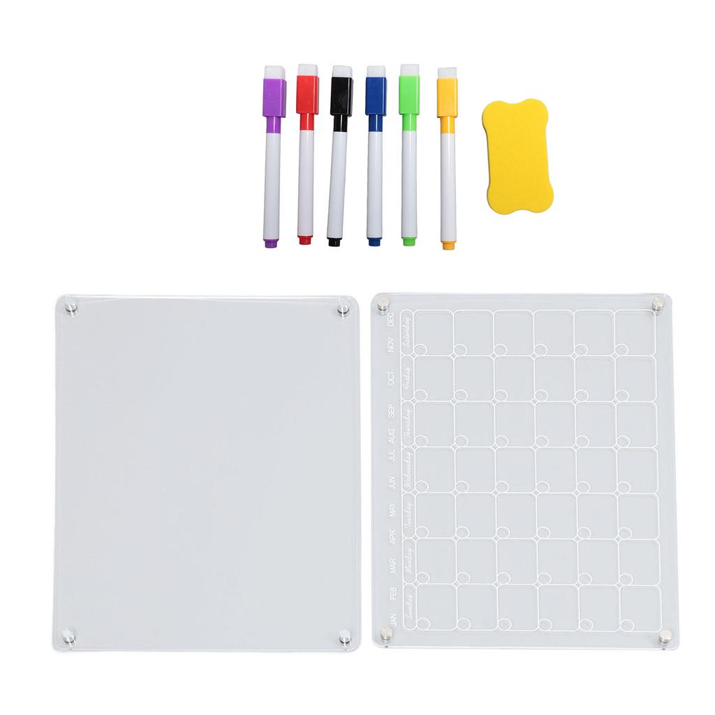 Магнитный акриловый календарь многоразовый прозрачный стираемый доска для холодильника с 6 маркерами 1 ластик для доски для Mo