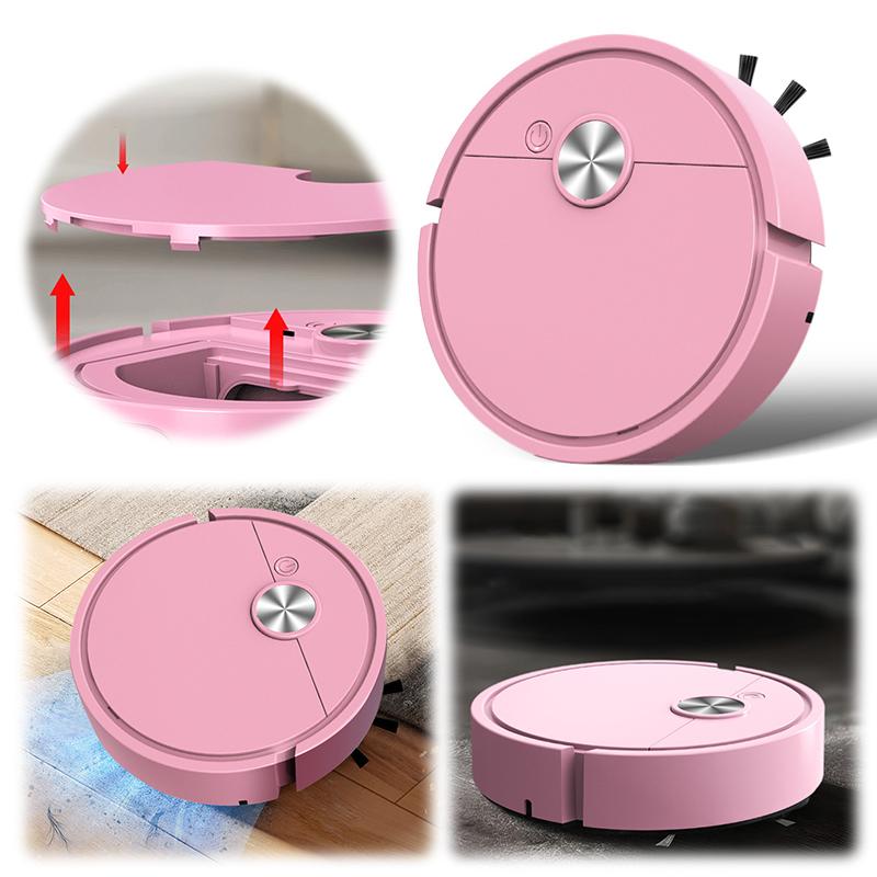 Робот-подметальщик 3 в 1 Перезаряжаемый Пылесос Робот-швабра Подметальная машина Компактная уборочная машина для шерсти домашних животных Застарелая грязь
