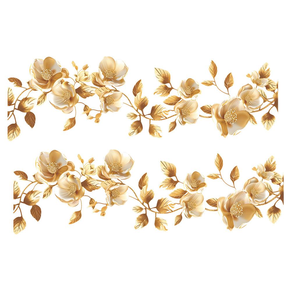 Золотые цветы спальня гостиная кабинет фон ландшафтный дизайн настенная наклейка