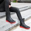 Мужские непромокаемые сапоги, нескользящая обувь для воды с короткой трубкой, водонепроницаемая износостойкая рабочая резиновая обувь со средней трубкой для мытья автомобиля