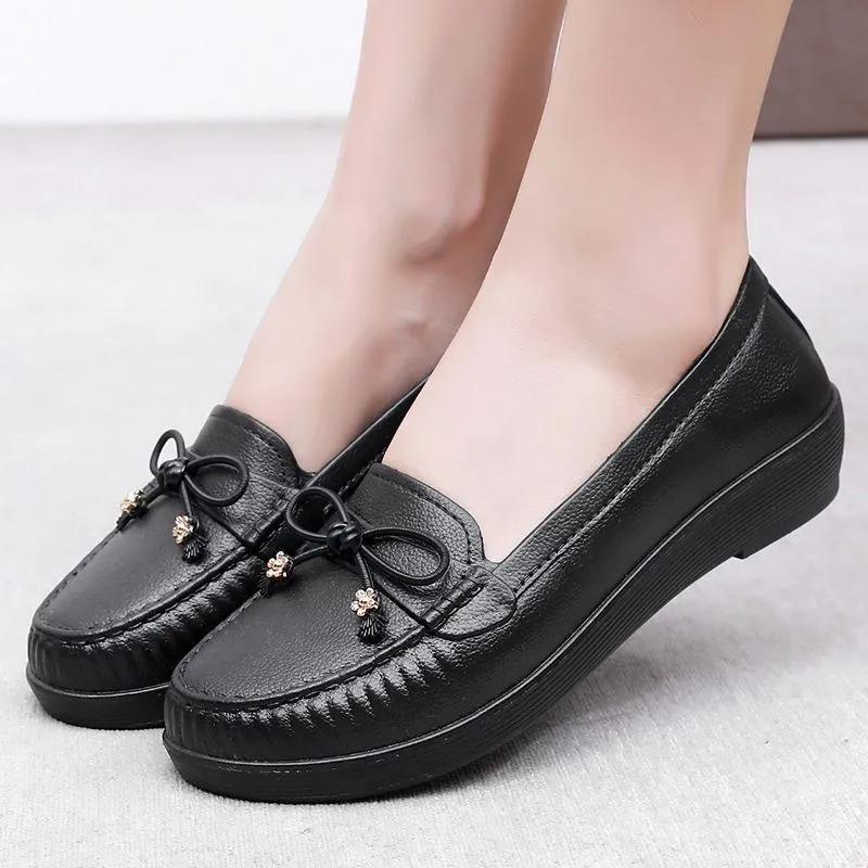 WTEMPO ПВХ водонепроницаемые нескользящие мягкие толстые каблуки рабочие туфли женские большие размеры однотонные повседневные банты одинарные туфли