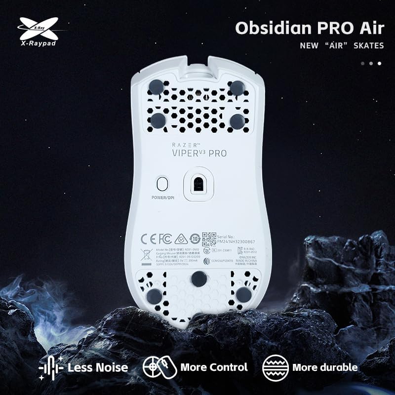 Ножки для мыши X-Raypad Obsidian Air/Pro Air Speed, Универсальные точечные ножки для мыши U-PE Обеспечивают Отличное Сопротивление Износу, Скорость и Контроль Износа