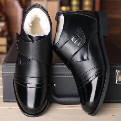 Мужская кожаная обувь Высокие туфли Мужская зимняя бархатная толстая теплая мужская хлопковая обувь Зимние зимние сапоги