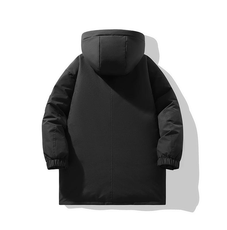 Trendy Mid-Length Winter Hooded Down Jackets: Casual, Loose, Multi-Pocket Style for Couples