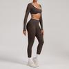 Seamless Yoga Set Long Sleeve Fitness Wear With Moisture Wicking For Women Outdoor Running